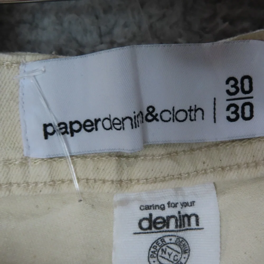 Paper Denim & Cloth Mens 30x30 Vintage Taper Jeans Ivory Straight NEW‎ READ